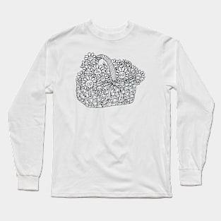 The Elegance of skull & Flower Baskets Long Sleeve T-Shirt